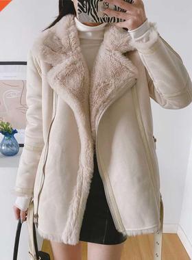 New style women's double-sided coat with fur lamb hair Europ