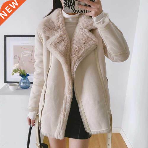 New style women's double-sided coat with fur lamb hair Europ