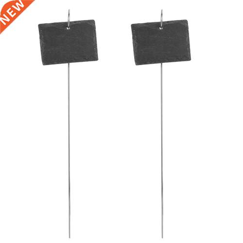 2pcs Plant Slate Stone Labels Slate Hanging Label Stainless