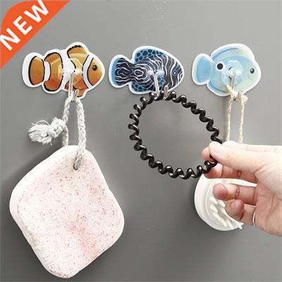 3pcs/set Sticky Hook Fish Shape Multifunction Self Adhesive