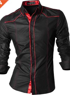 jeansian Spring Autumn Features Shirts Men Casual Jeans Shir
