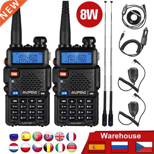 2pcs Baofeng UV5R Walkie Talkie Two Way Cb Radio 8W 10KM UV-
