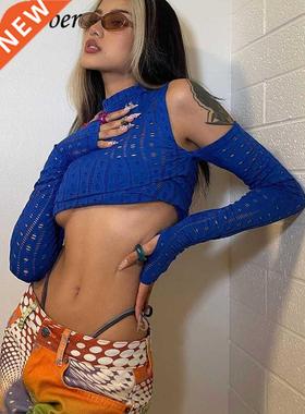 Nibber New Autumn Short T-Shirt Long-Sleeved Top Round Neck