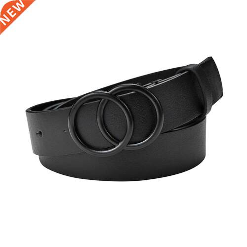 Fashion Leather Waist Belts Women For Jeans Double Ring Buck