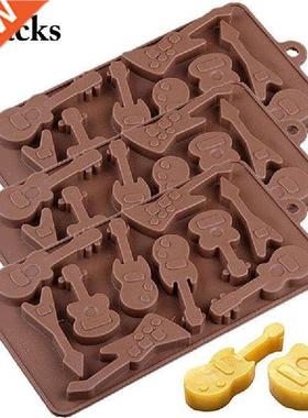 3pcs Guitar Shape Silicone Chocolate Molds Jelly Pudding