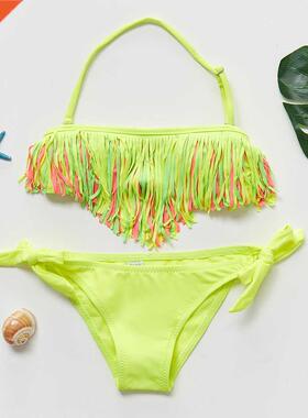 5~16Y Girls Tassel Style Swimwear Teenager Girls swimsuit Ch