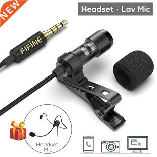 FIFINE Lavalier Lapel Microphone for Cell Phone DSLR Camera,