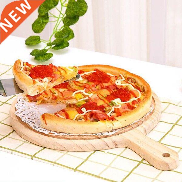 2019 Wooden Pizza board Round with Hand Pizza Baking Tray