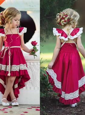 2019 Summer Girls Dresses Sleeveless Lace Princess Dress Bir