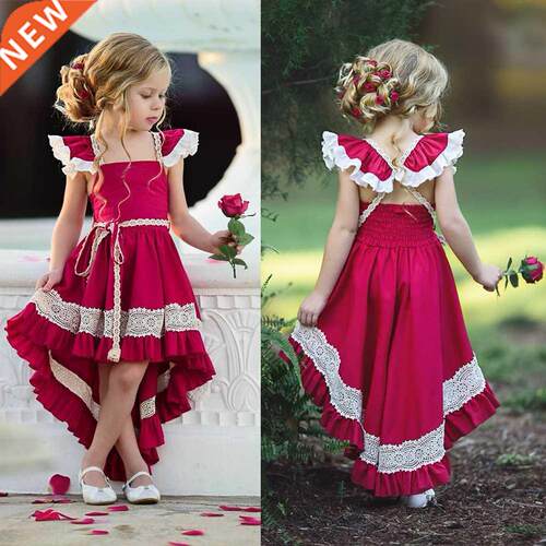 2019 Summer Girls Dresses Sleeveless Lace Princess Dress Bir