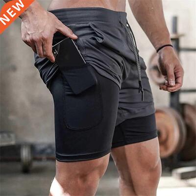 2022 Camo Running Shorts Men 2 In 1 Double-deck Quick Dry GY