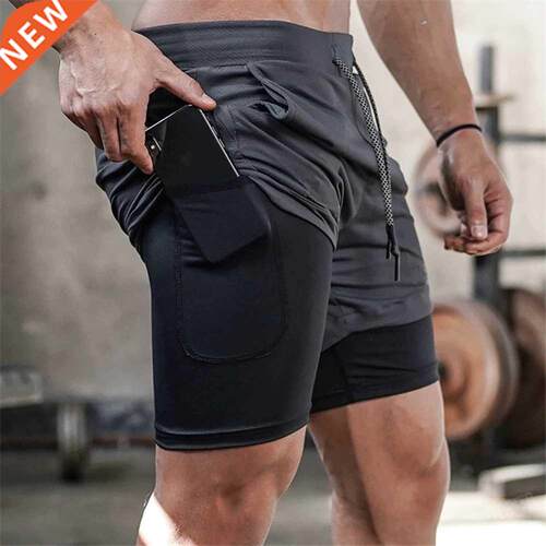 2022 Camo Running Shorts Men 2 In 1 Double-deck Quick Dry GY