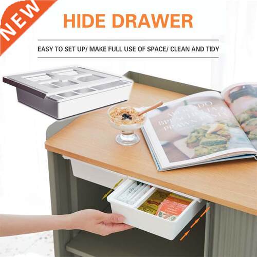 Under Desk Hide Drawer Creative Self Adhesive Storage Box