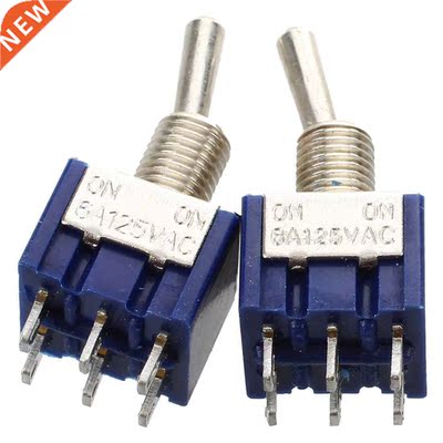 2 Pcs Blue Mini DPDT ON/ON Switchs w 6 Terminals