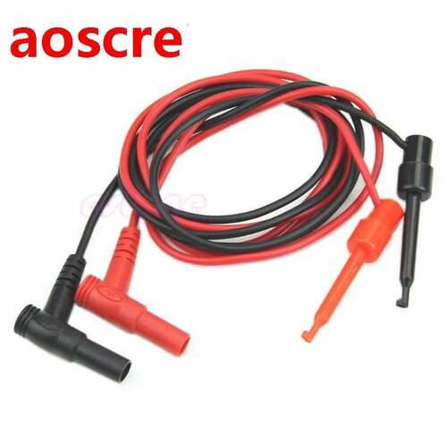 New 1Pair Banana Plug To Test Hook Clip Probe Cable Fr Multi