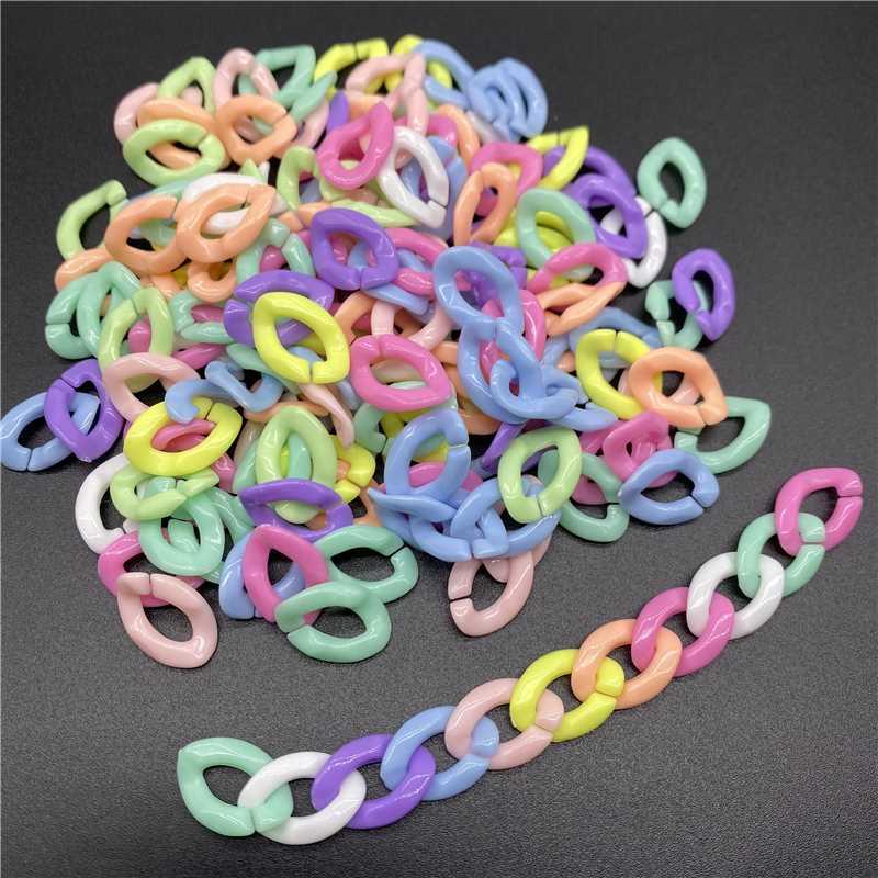 50pcs/Lot 16mm*11mm Acrylic Twisted Chains Assembled Parts B