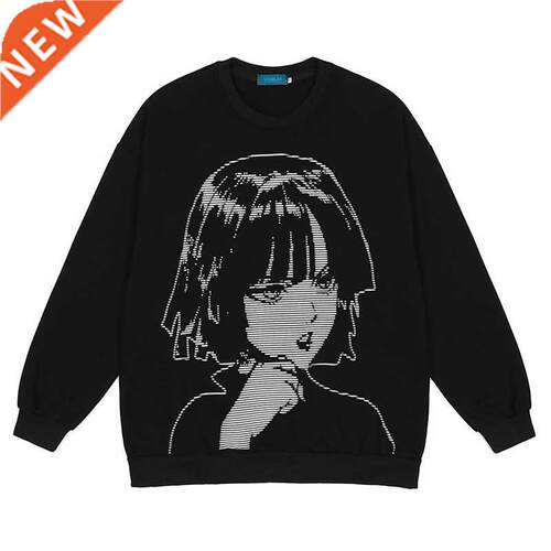 Sweatshirt Men High Sreetwear Japan Anime Kawaii Printed Hoo