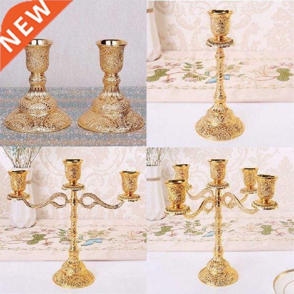 Luxurious Gold Color Candelabra Candle Holder, 1/3/5 Arms