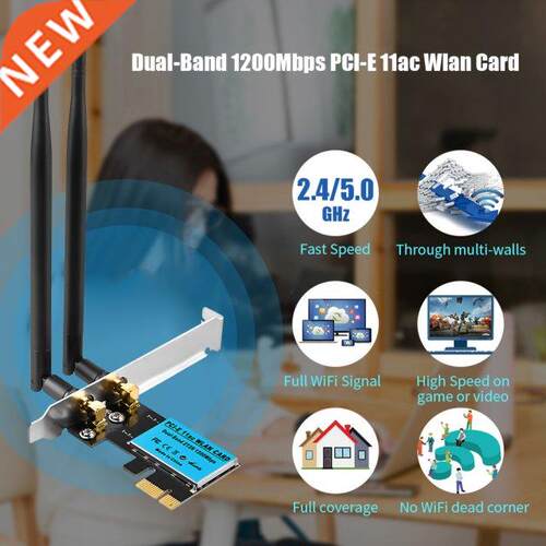 1200Mbps Dual band Wireless WiFi Card Adapter Desktop 802.11