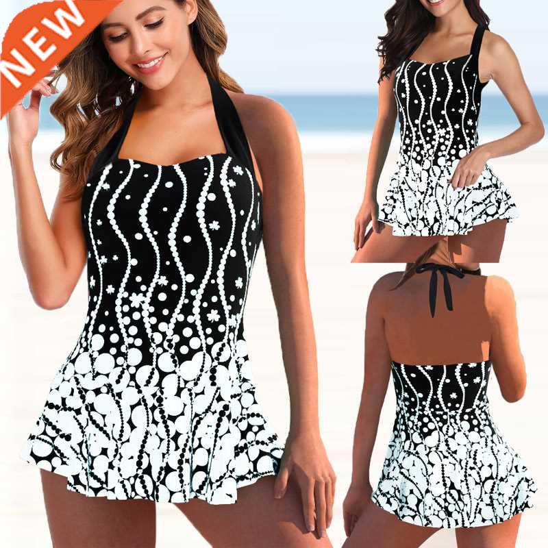 Women Floral Print Swimsuit Women Plus Size Two Piece Print