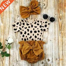 2021 Fashion Newborn Toddler Baby Girls Clothes Sets Leopard