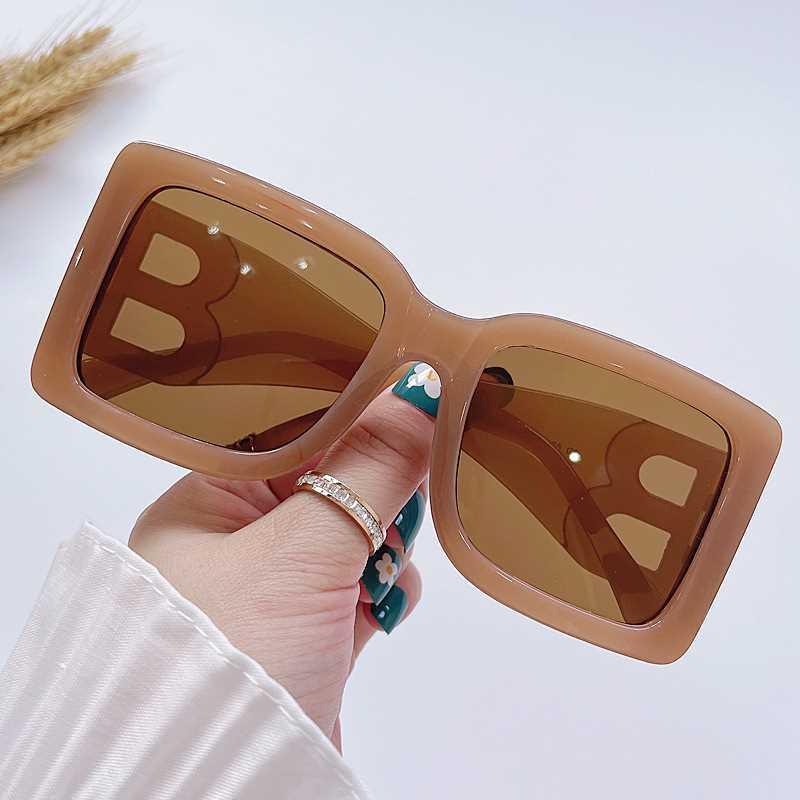 Brand Fashion Square Sunglasses Woman Mirror Black Gradient