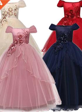 Navy Blue Girls Dress Formal Evening Children's Costume Teen