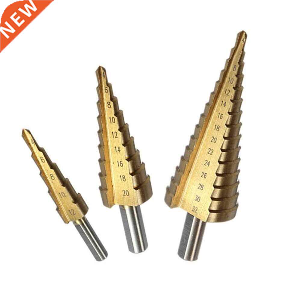 3pcs 4-12/20/32mm Step Cone Tringulr Shnk Coted Bit Cut