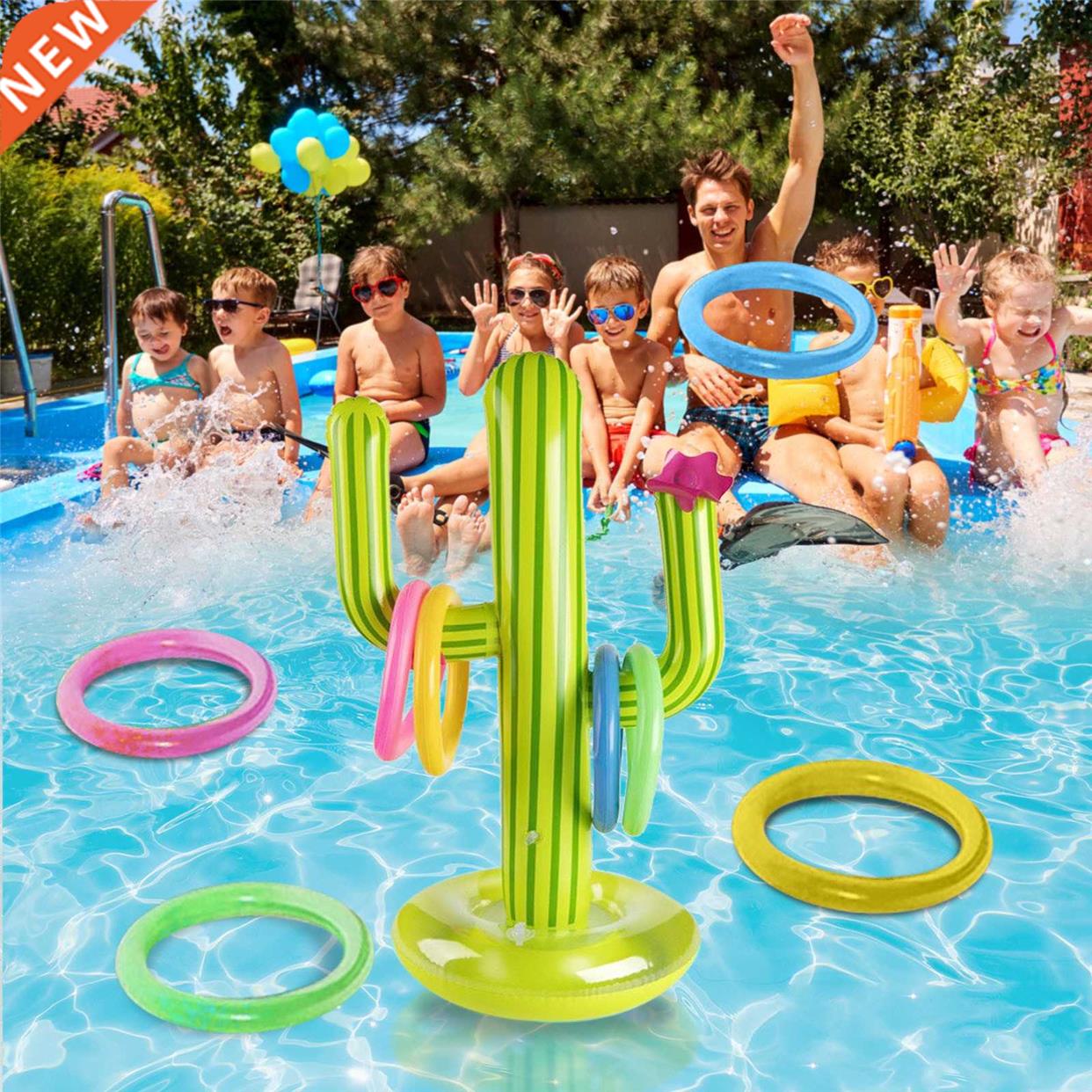 Outdoor Swimming Pool accessories Inflatable Cactus Ring Tos