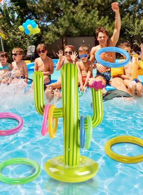 Outdoor Swimming Pool accessories Inflatable Cactus Ring Tos