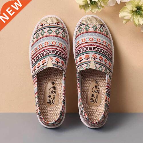 2022 Ladies Casual Comfort Bohemian Slip On Lazy Shoes Femal