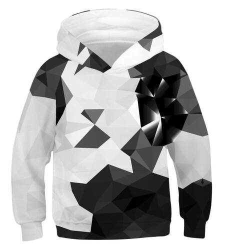 Children's Sports Hoodies Black/White 3D Print Kids Sweatshi