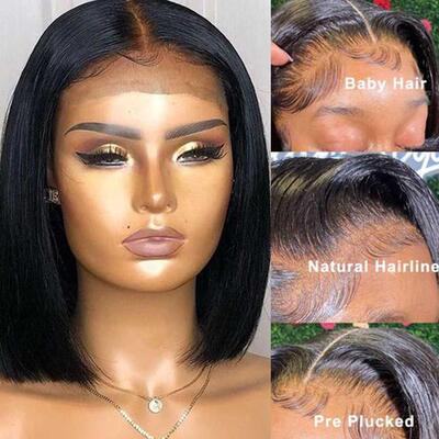 Bob Wig Lace Front Human Hair Wigs Straight 13x4 Lace Fronta