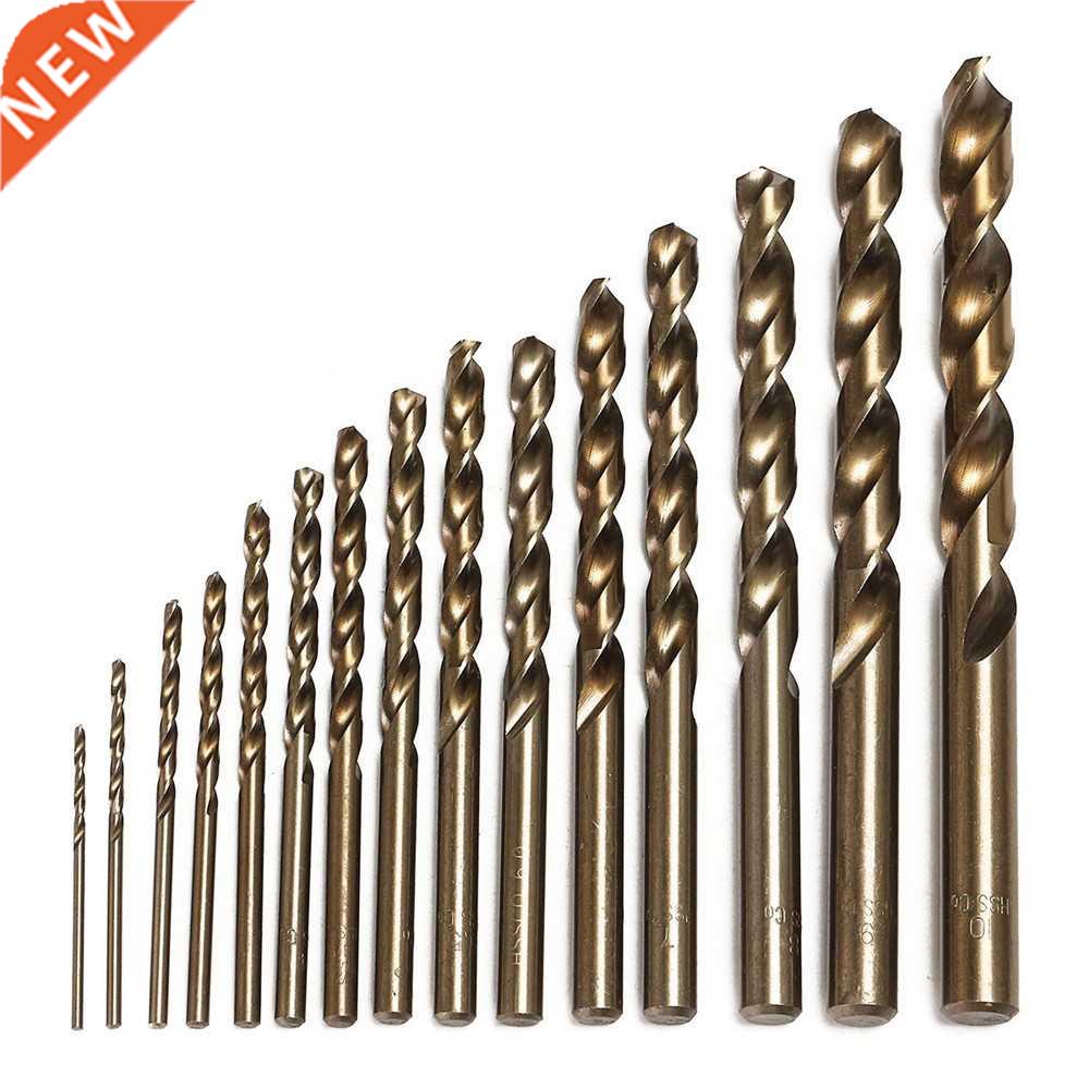15pcs Cobalt Twist Drill Bits M35 HSS-Co Steel Straight Shan