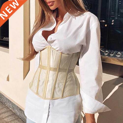 European and American new mesh gauze wais t show ches t2022