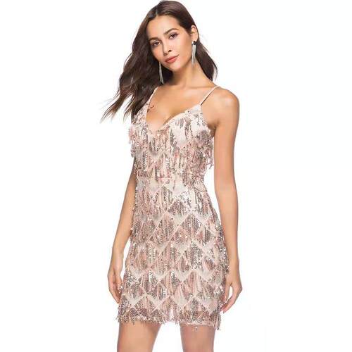 Great Gatsby Party Gown Cocktail Dress Sequin flaperr dress