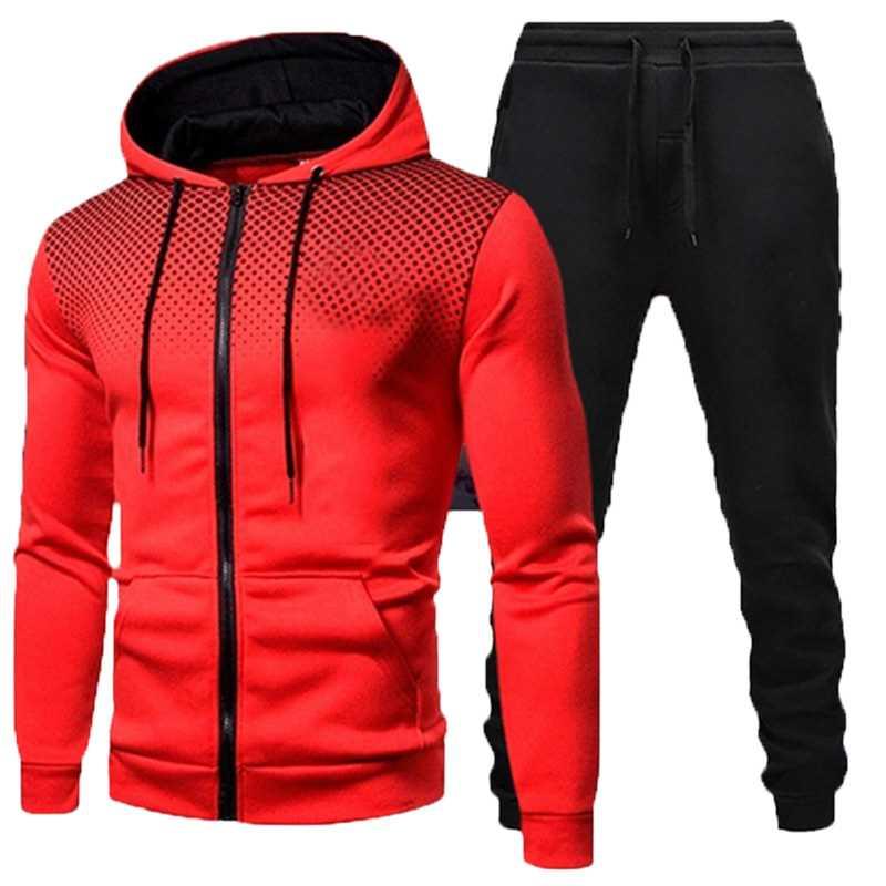 Men Tracksuit Hoodies Jacket Hoodies+Sweatpant Suit Male Pul图片