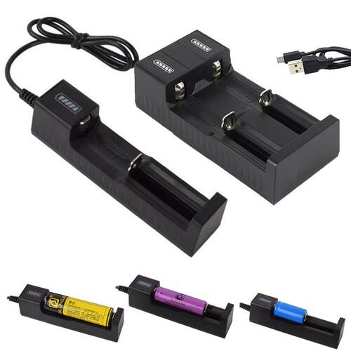 Universal 1 2 Slot Battery USB Charger Adapter LED Smart Cha