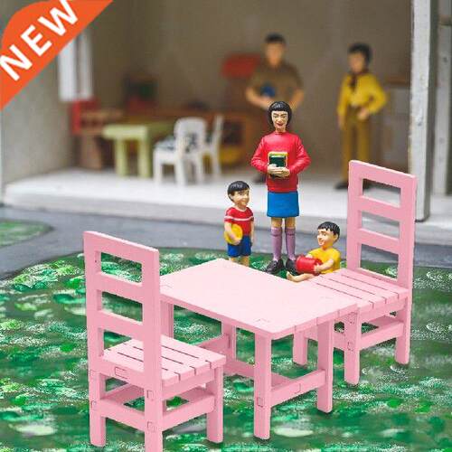 Mini Wood Table Chair Miniature Wooden Dollhouse Table