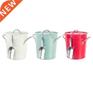 Ice Bucket Metal pail with lid + Scoop for ice cube