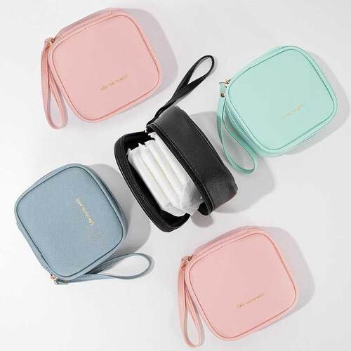 PU Leather Sanitary Napkin Pad Pouch Cute Tampon Storage