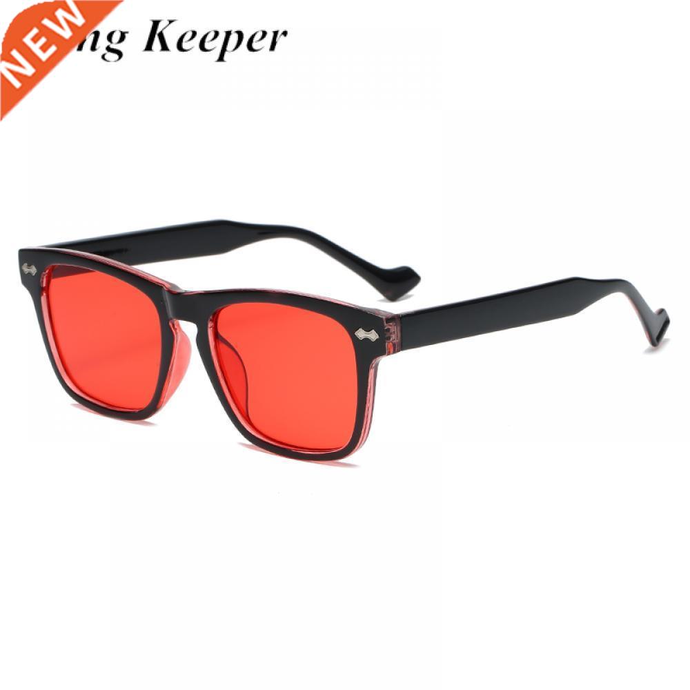 2022 Vintage Square Sunglasses Woen en Fashion Yellow Red