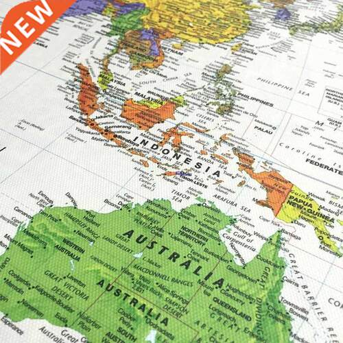 1pcs Canvas Vintage world ap of country flag retro Oil Pai