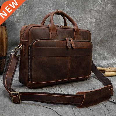 MAHEU Retro Laptop Briefcase Bag Genuine Leather Handbags Ca