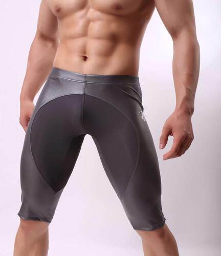 Sexy Long Boxer Elastic Fitness Shorts Pants Sport Fitness M