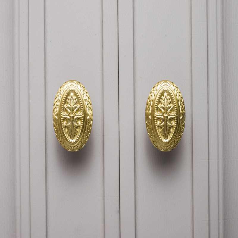 European-style luxury brass golden small handle cabinet ward