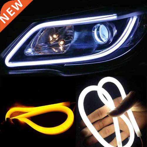 2pcs 12V 30cm 45cm 60cm Car DRL Flexible Tube LED Daytime Ru