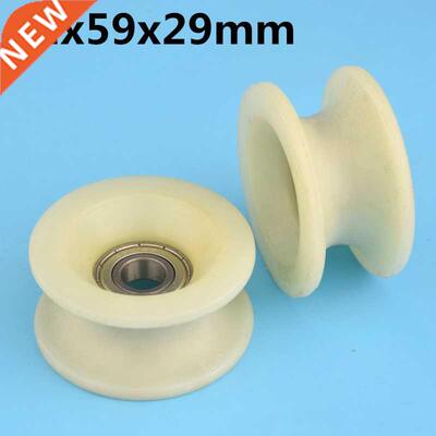 1Pcs 12x59x29 mm U groove Nylon Plastic Wheel With Bearings