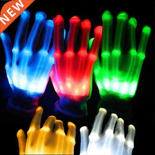 LED Gloves Neon Guantes Glowing Halloween Party Light Props