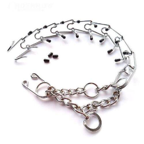Dog Collar Adjustable Links Choke Chain Rubber Tips German